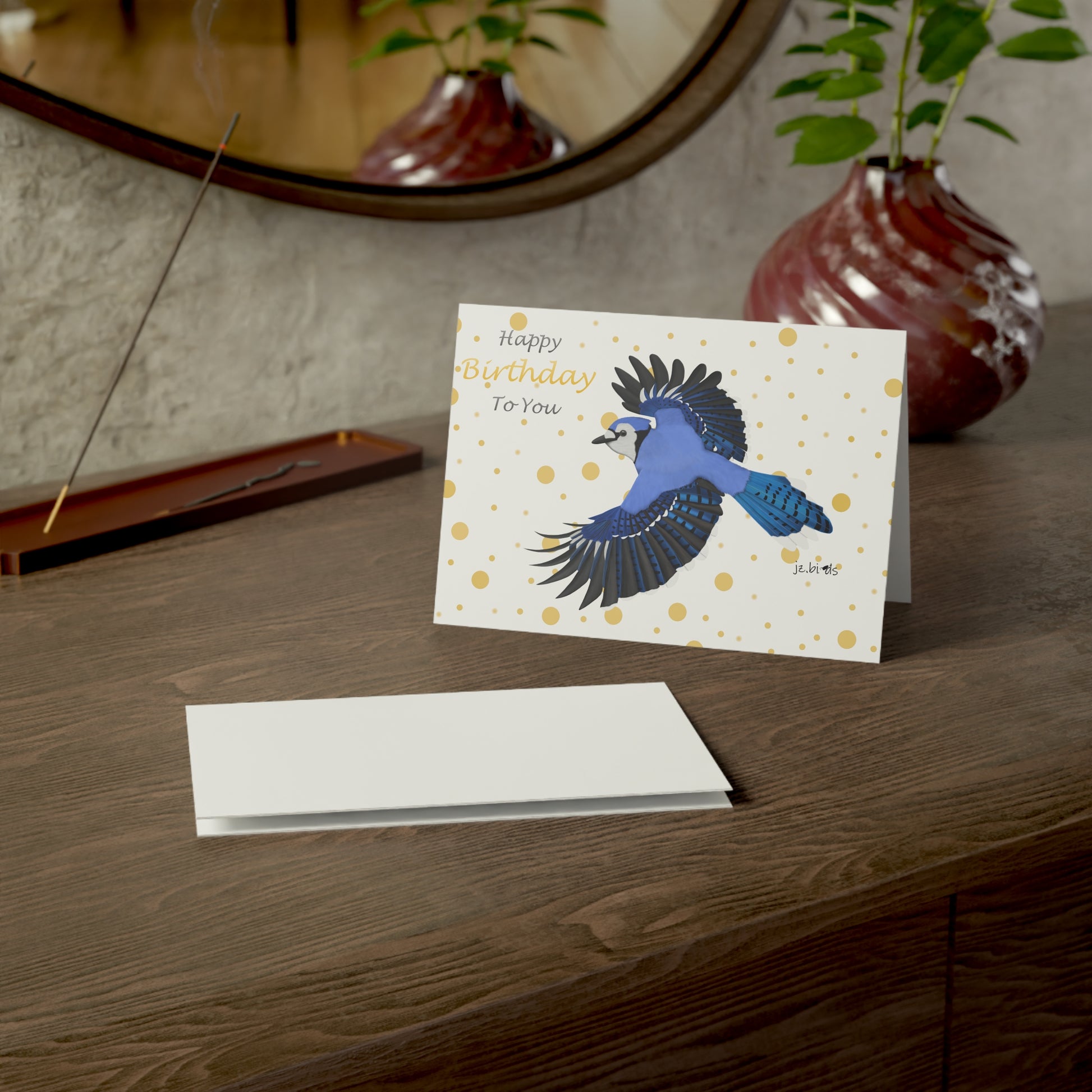 Blue Jay Birthday Cards – bird card, greeting