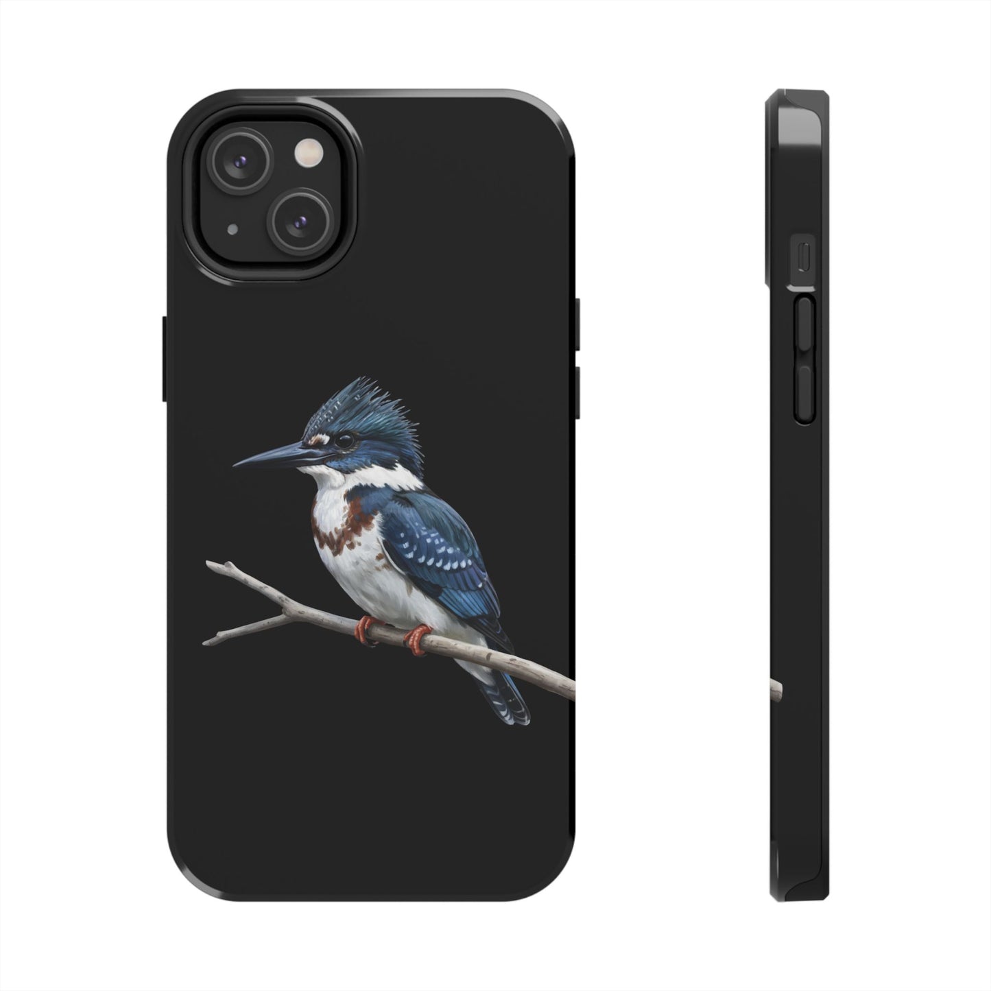 Belted Kingfisher iPhone Case – Premium Tough Phone Cover Black