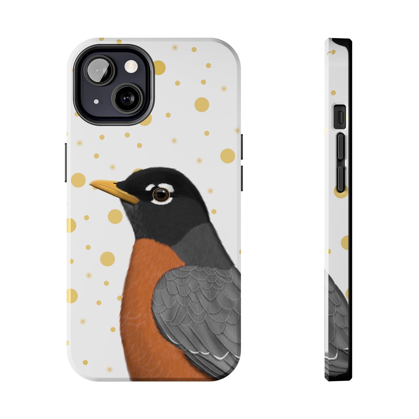 Robin Bird Art Tough Phone Case White