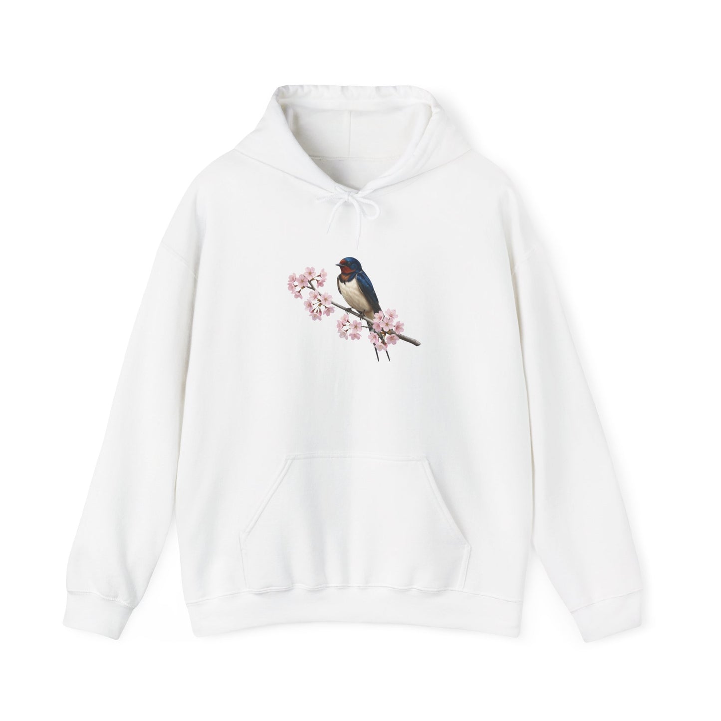 Barn Swallow on a Branch with Cherry Blossoms Hoodie Bird Lover & Bird Watcher | Unisex Sweater | Gift for Bird Lovers