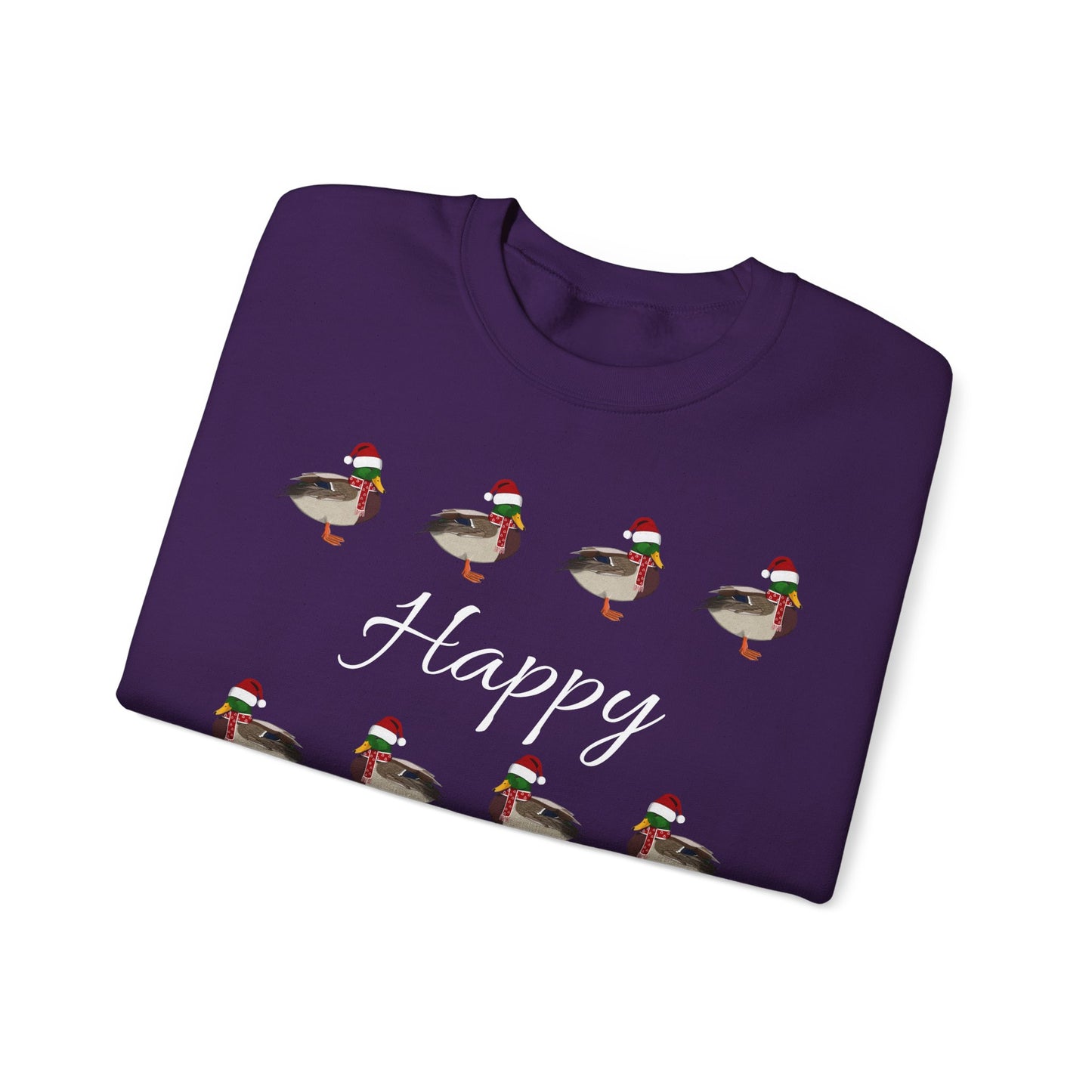 Mallard as Santa with Hat and Scarf Happy Holidays Birdwatcher Christmas Bird Sweatshirt