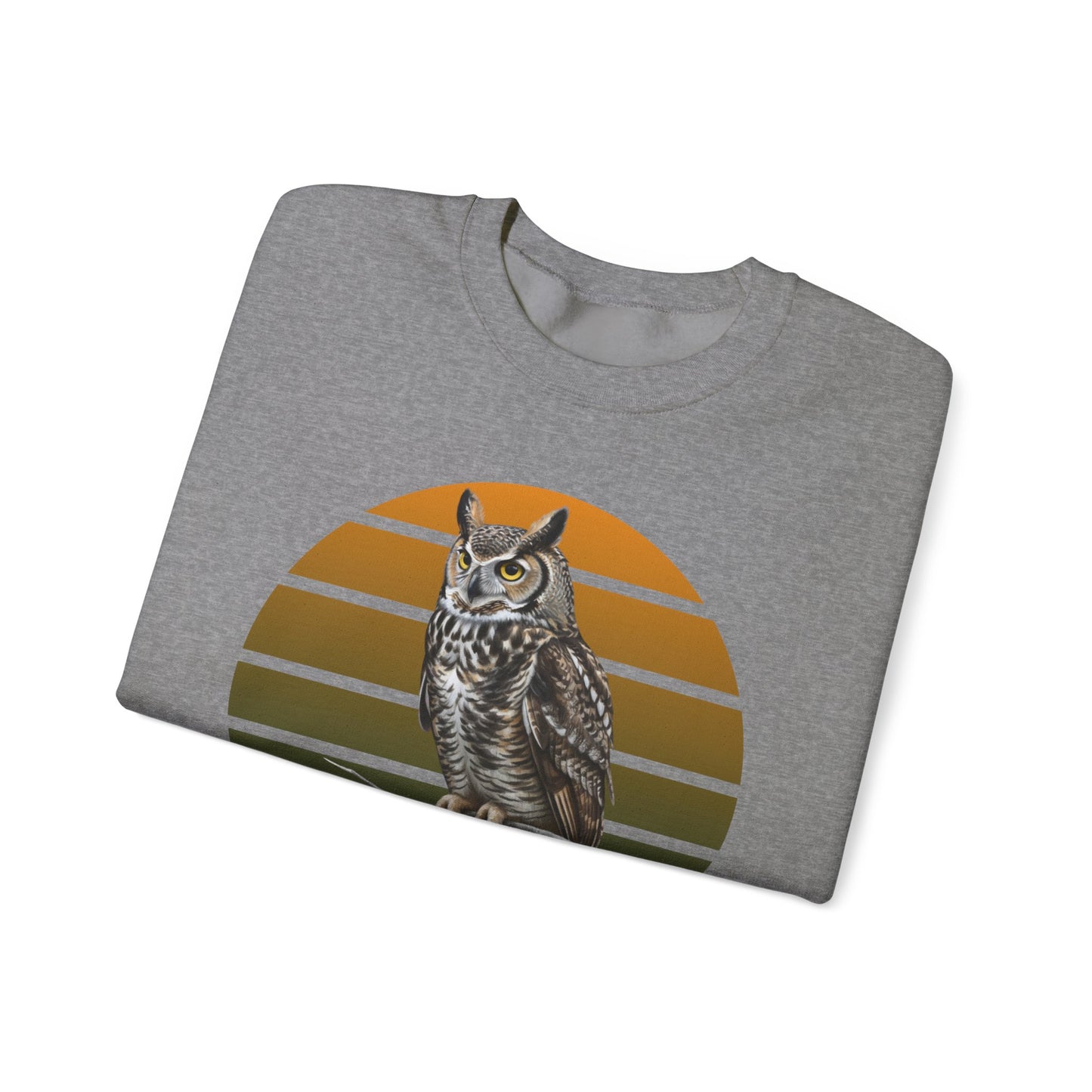 Great Horned Owl Sweatshirt | Unisex Bird of Prey Crewneck | Owl Lover & Birder Gift