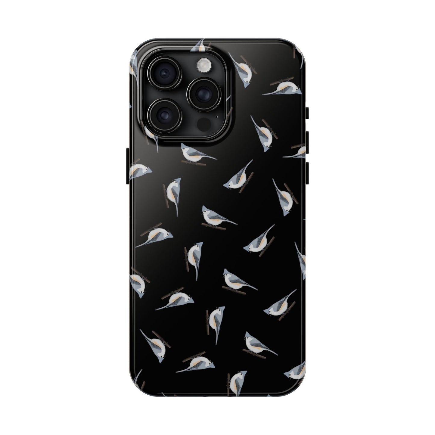 Tufted Titmouse iPhone Case Black – Premium Tough Phone Cover for Bird Lovers