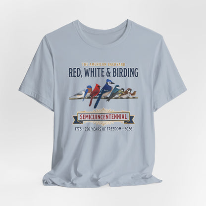 Red, White & Birding Vintage T-Shirt | US 250th Anniversary Backyard Birds