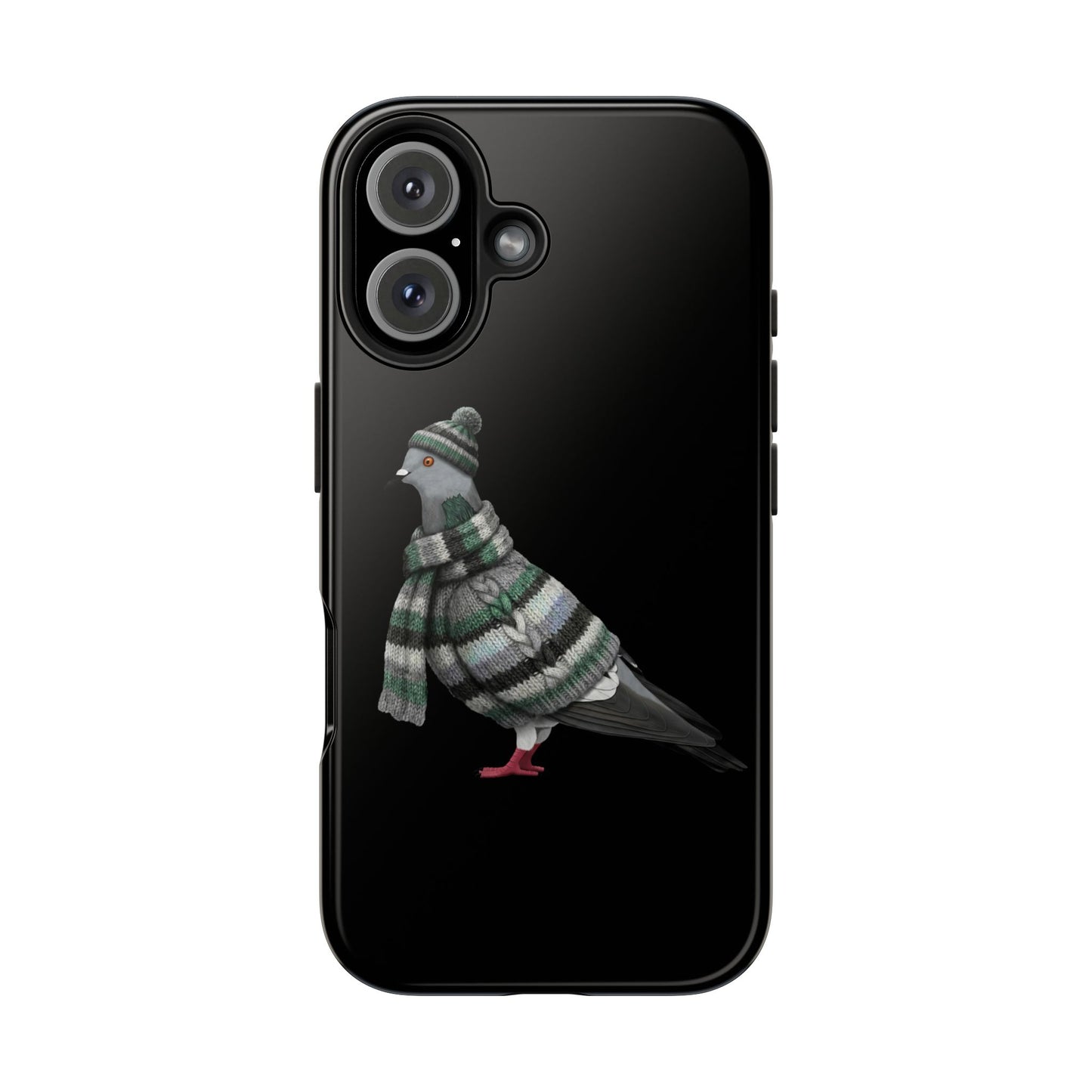 鳥のアートが描かれた鳩の二層式iPhoneケース - 鳥類学者や鳥好きの方へのプレゼントに最適