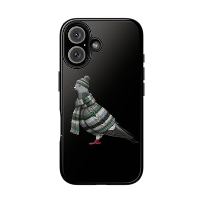 鳥のアートが描かれた鳩の二層式iPhoneケース - 鳥類学者や鳥好きの方へのプレゼントに最適