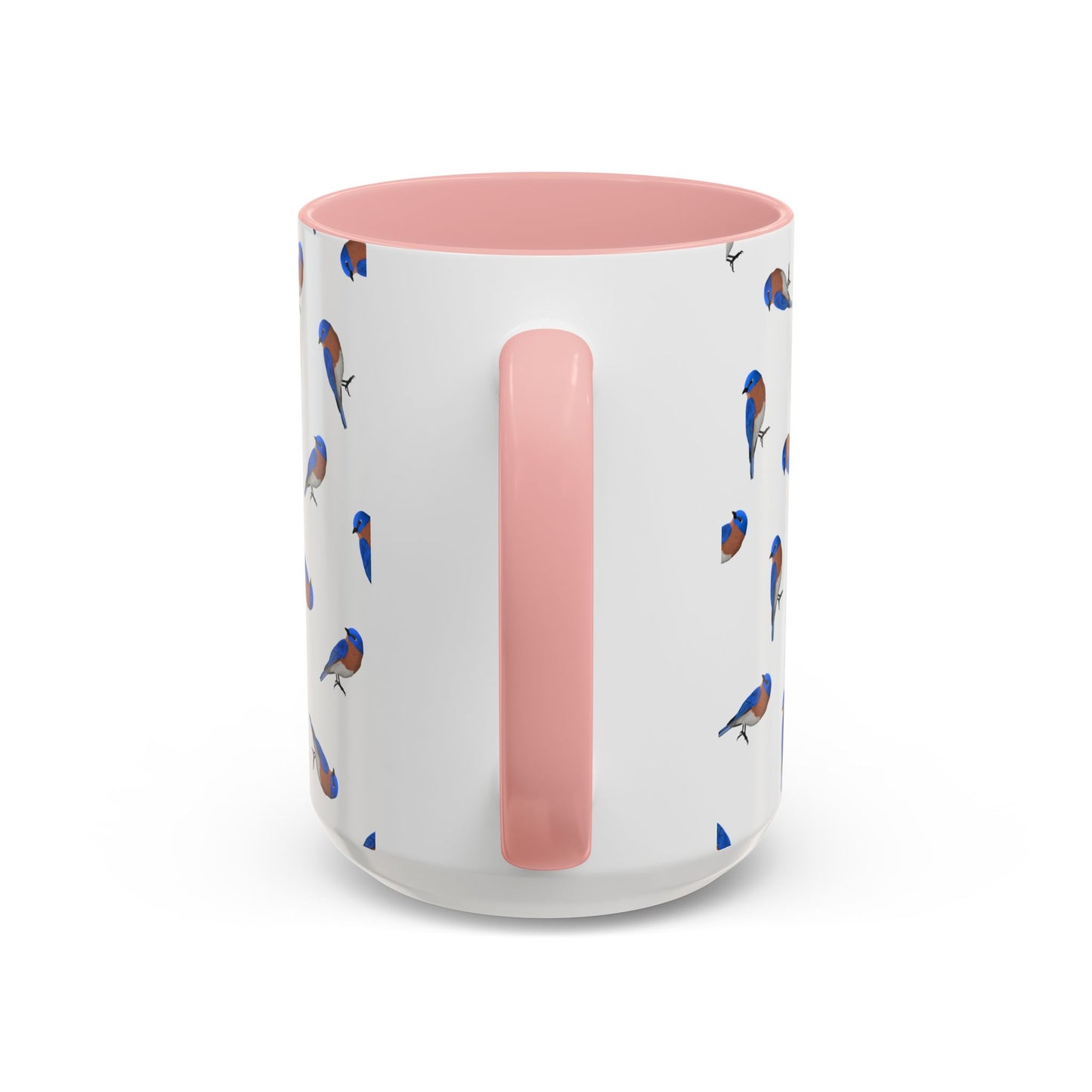 Bluebird All-Over Pattern Accent Mug | Colorful Bird Lover Gift for Birdwatchers