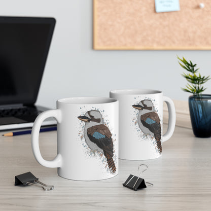 Kookaburra Bird Ceramic Mug 11oz White - jz.birds