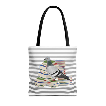 pigeon bird books tote bag