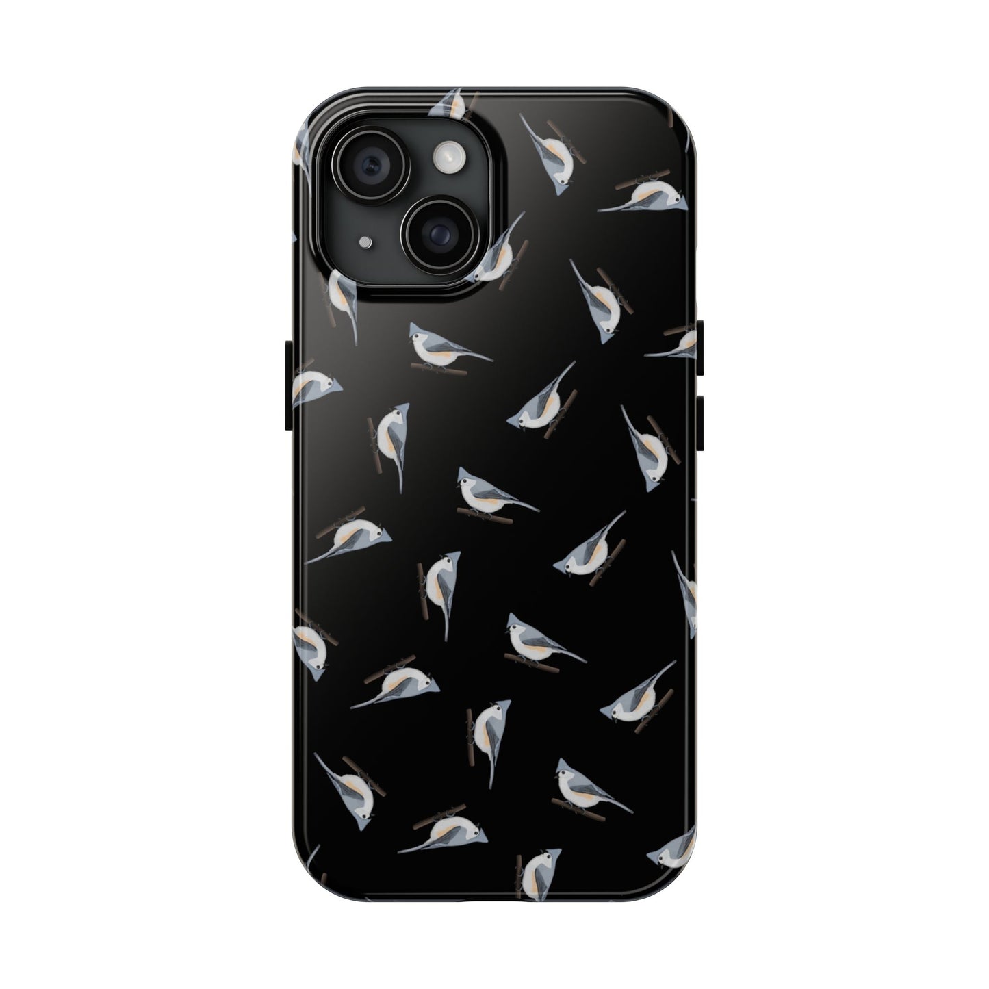 Tufted Titmouse iPhone Case Black – Premium Tough Phone Cover for Bird Lovers