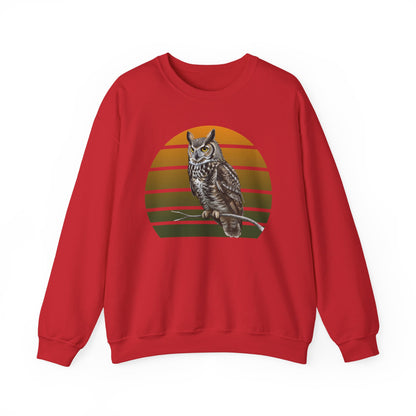 Great Horned Owl Sweatshirt | Unisex Bird of Prey Crewneck | Owl Lover & Birder Gift