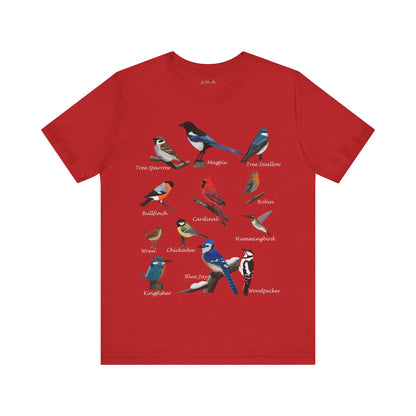 Garden Birds Blue Jay Cardinal Robin Chickadee Birding & Birdwatching Bird T-Shirt
