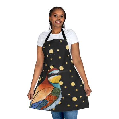 Bee-Eater Golden Dots Birdlover Bird Art Apron Black