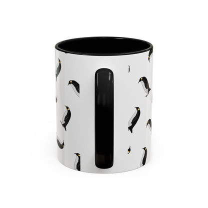 Pinguin Tasse mit Streumuster | Vogelmotiv Kaffeebecher für Vogelbeobachter & Naturfreunde – Accent Coffee Mug,
