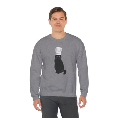 Black Cat Kitchen Chef Cat Lover Sweatshirt