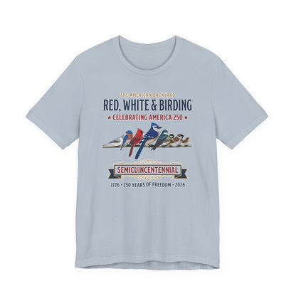 Red, White & Birding Vintage T-Shirt | America 250 Backyard Birds in Athletic Heather