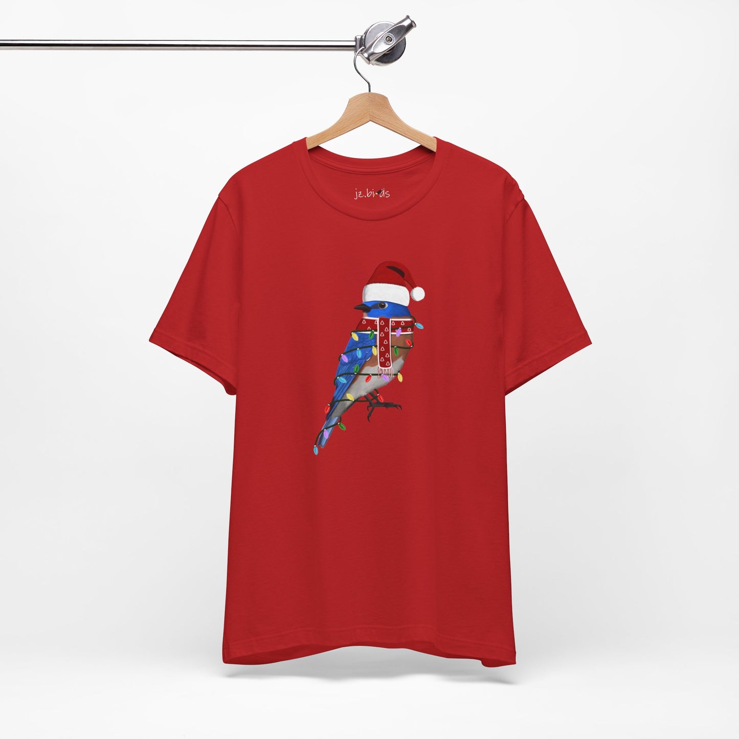 Bluebird with Fairy Lights Christmas Bird T-Shirt