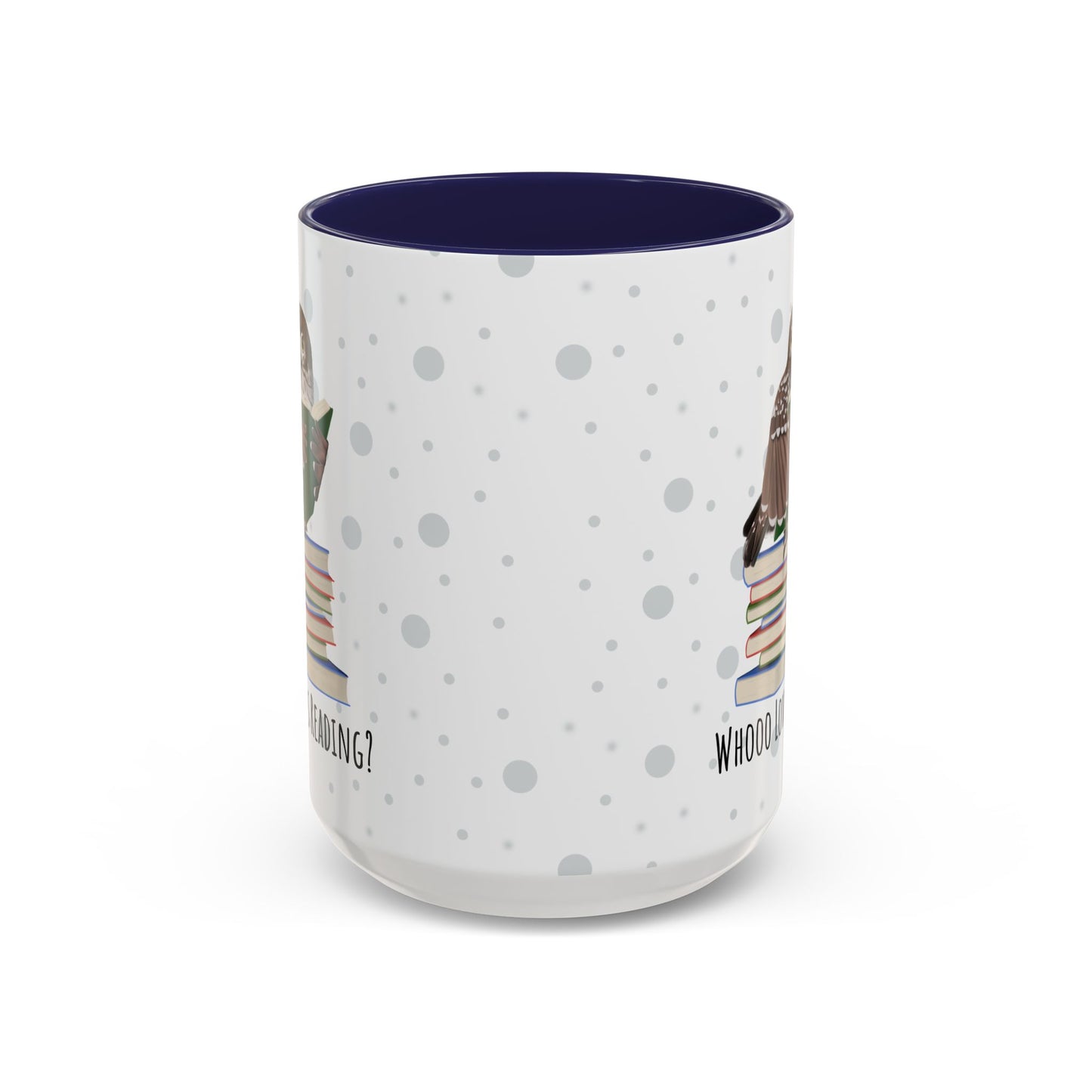 Whooo Loves Reading Owl Teacher Mug – Two-Tone Librarian & Book Lover Cup