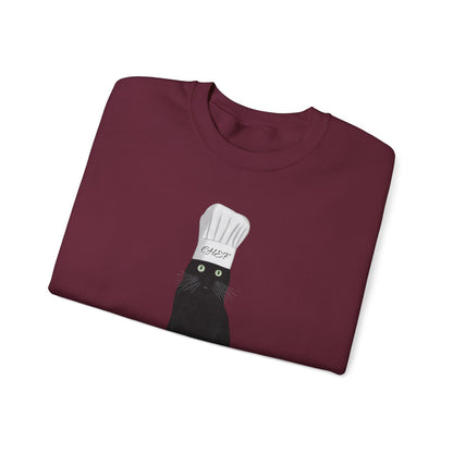 Black Cat Kitchen Chef Cat Lover Sweatshirt