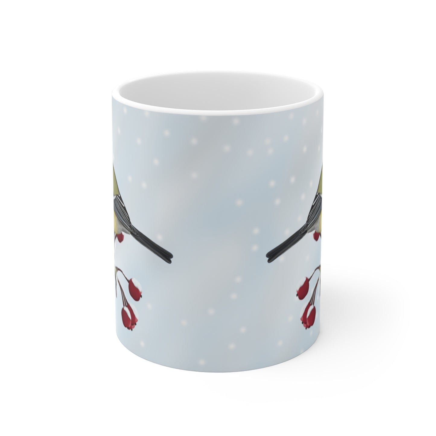 Chickadee Winter Bird Ceramic Mug 11oz