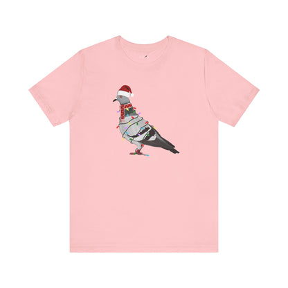 Pigeon with Fairy Lights Christmas Bird T-Shirt