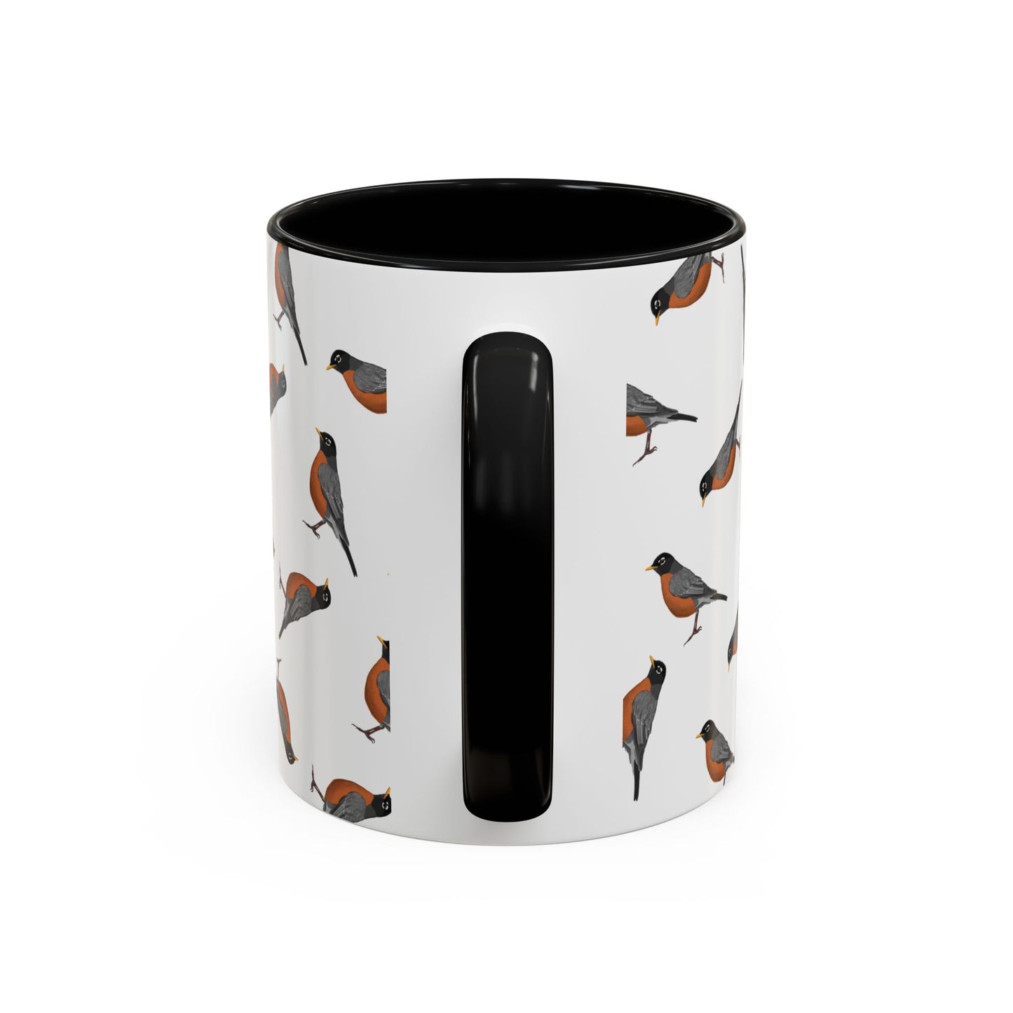 American Robin All-Over Pattern Accent Mug | Colorful Bird Lover Gift for Birdwatchers