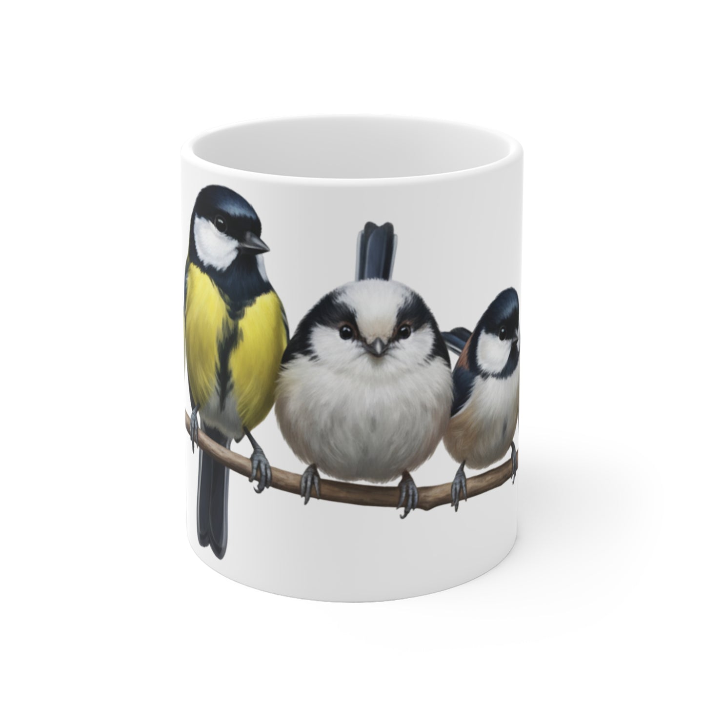 Meisen Tasse Vögel auf einem Ast Vogelmotiv für Vogelbeobachter und Vogelfreunde