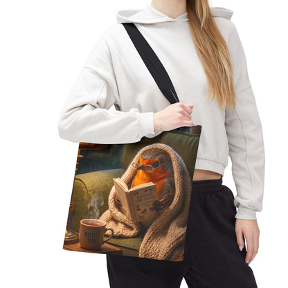 Robin Rosi Cozy Reading Tote Bag for Book Lovers and Bird Enthusiasts