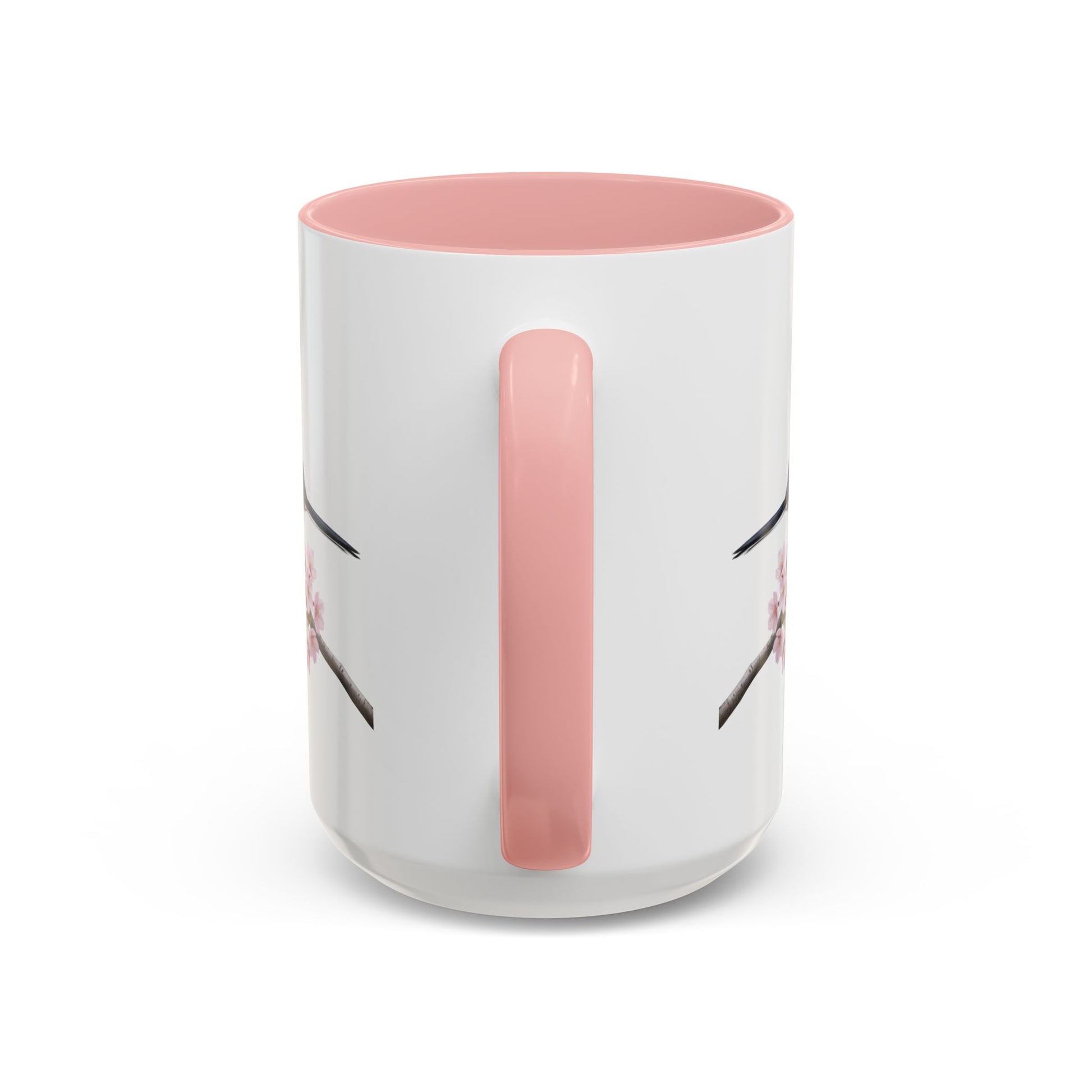 Long Tailed Titmouse Cherry Blossom Mug | Pink Ceramic Coffee Cup for Bird Lovers – 11oz,