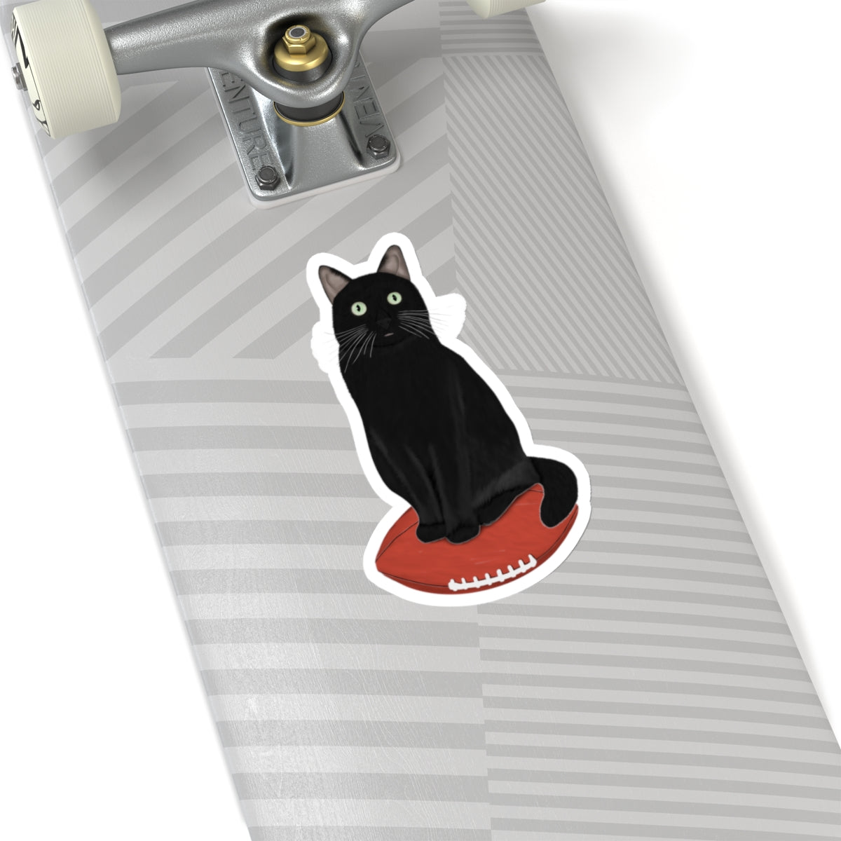 Black Cat with Football Cat Lover Sticker