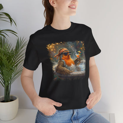 Rocky Rotkehlchen im Urlaubsmodus | Lustiges Vogel T-Shirt | Unisex