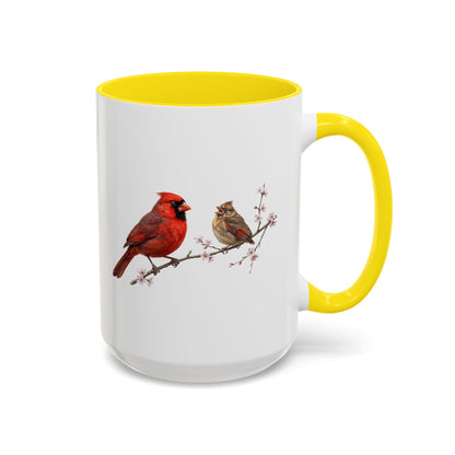 Northern Cardinal & Fledgling Two-Tone Mug | Spring Bird Lover Gift
