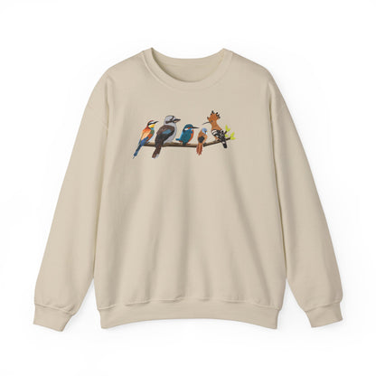 Vögel auf einem Ast Vogel Sweatshirt Wiedehopf Eisvogel Kookaburra