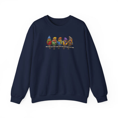 Rotkehlchen in Strick Winter-Sweatshirt | Unisex Vogel Sweater für Vogelfreunde & Vogelbeobachter