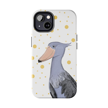 Shoebill Bird Art Tough Phone Case White