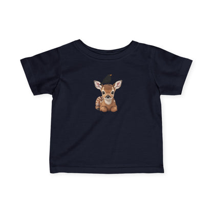 Rehkitz mit Amsel Baby T-Shirt Süßes Tiermotiv