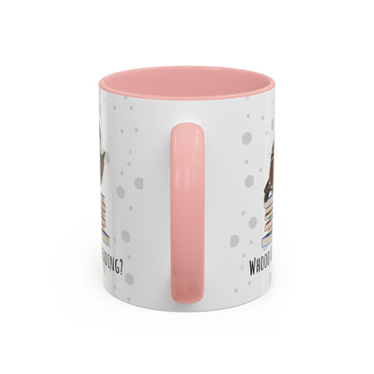Whooo Loves Reading Owl Teacher Mug – Two-Tone Librarian & Book Lover Cup
