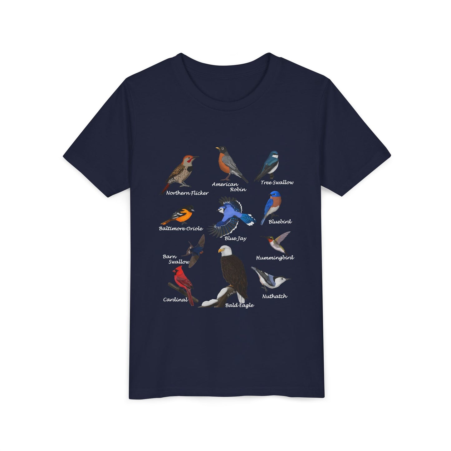 Bald Eagle Blue Jay Cardinal Oriole Hummingbird Birding & Birdwatching Bird Youth T-Shirt