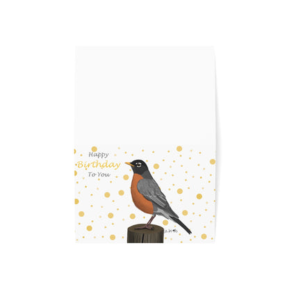 American Robin Birthday Card – Premium Matte Bird Greeting – Cards