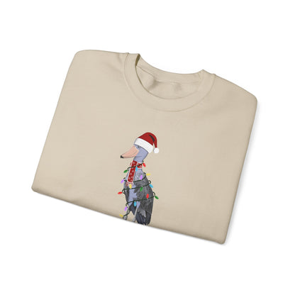 Shoebill with Fairy Lights as Santa Happy Holidays Birdwatcher Christmas Bird Sweatshirt