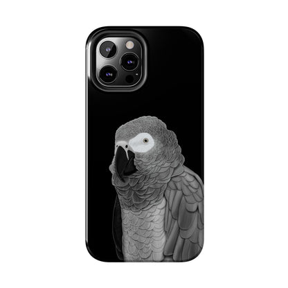 Grey Parrot Bird Art Tough Phone Case Black
