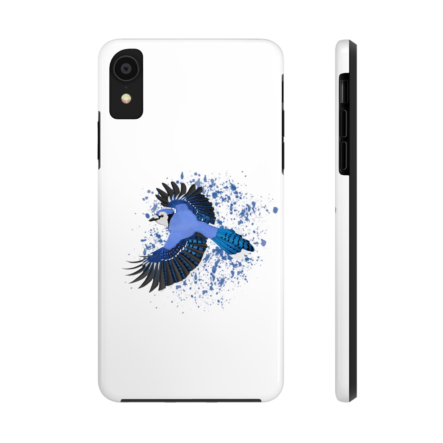 Blue Jay Bird Art Tough Phone Case White