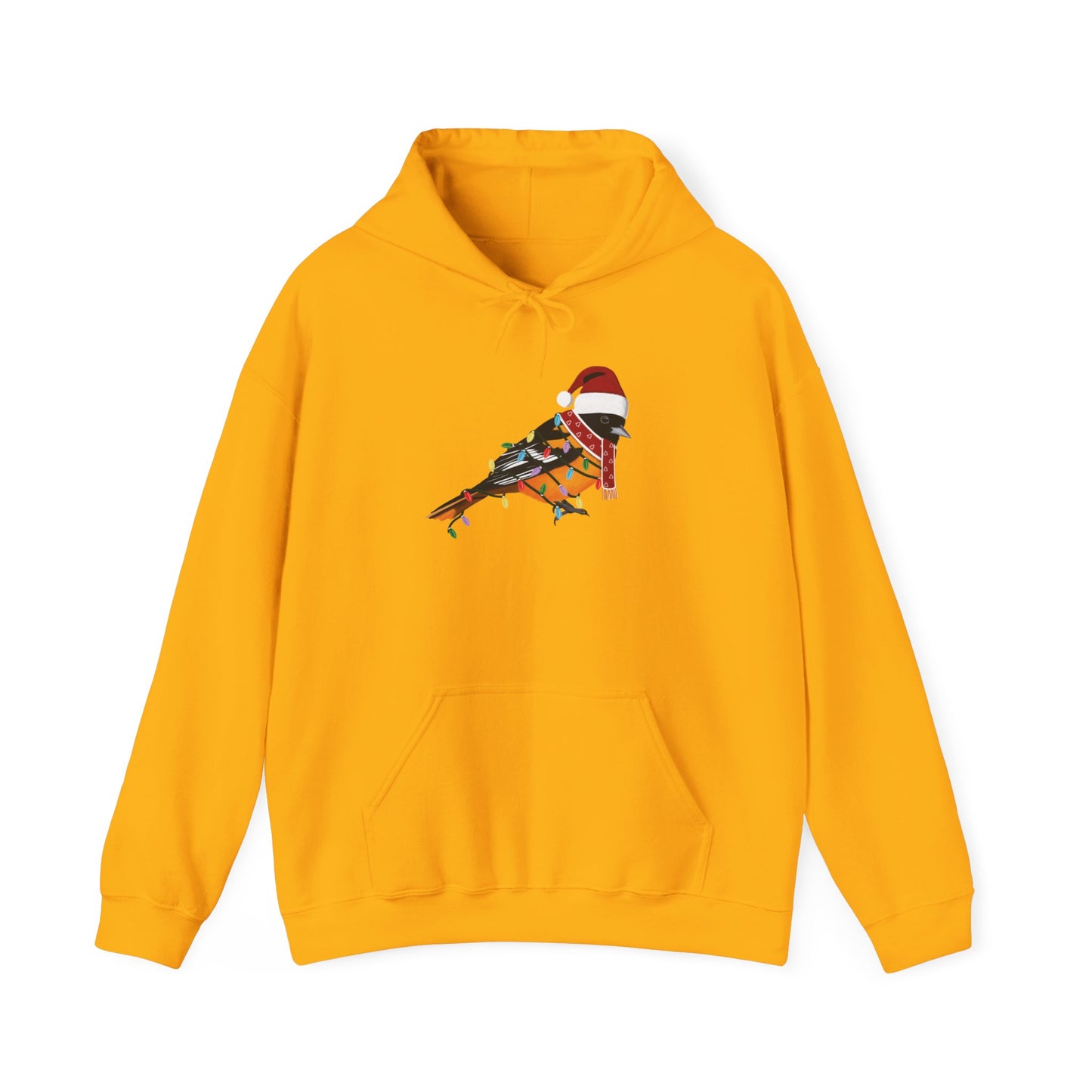 Baltimore Oriole with Fairy Lights Christmas Bird Hoodie