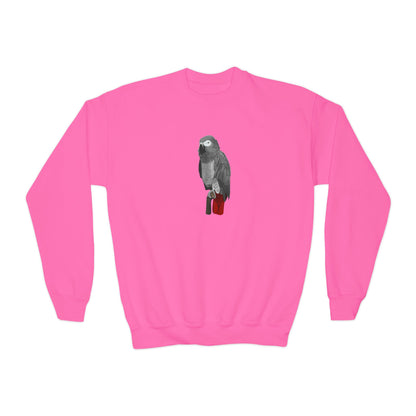 Grey Parrot Bird Birdwatching Youth Crewneck Sweatshirt