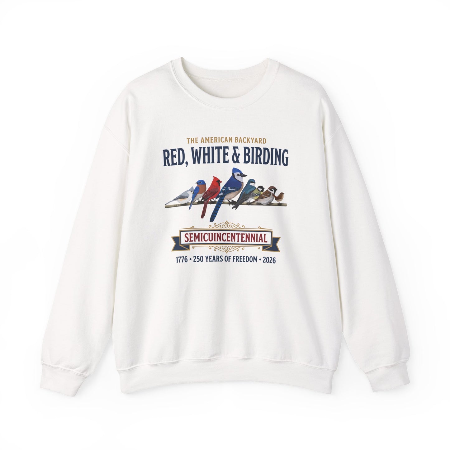 Red, White & Birding Vintage Sweatshirt | US 250th Anniversary Crewneck