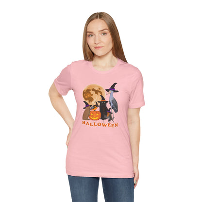 Baltimore Oriole Robin Shoebill with Cat and Bunny Halloween Bird T-Shirt