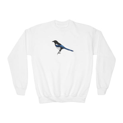 Magpie Bird Birdwatching Youth Crewneck Sweatshirt