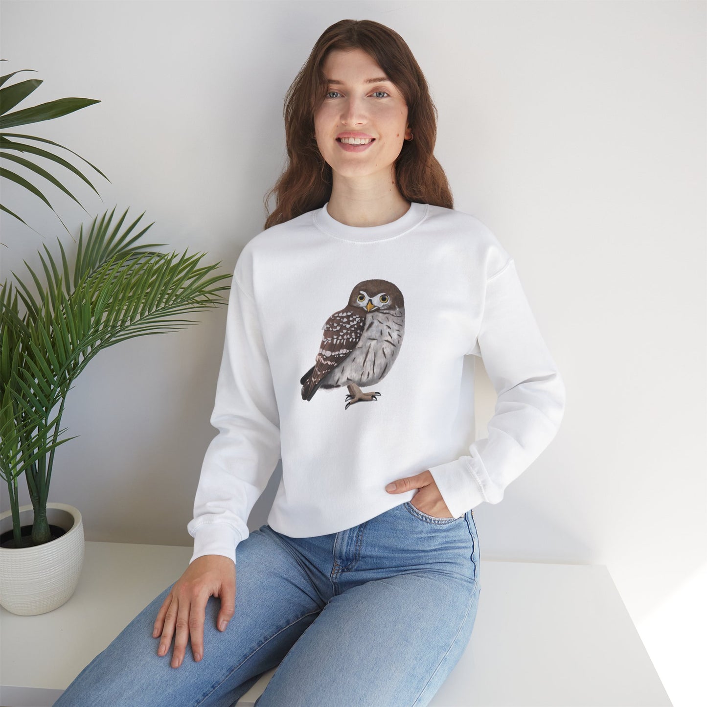 Owl Bird Watcher Biologist Crewneck Sweatshirt