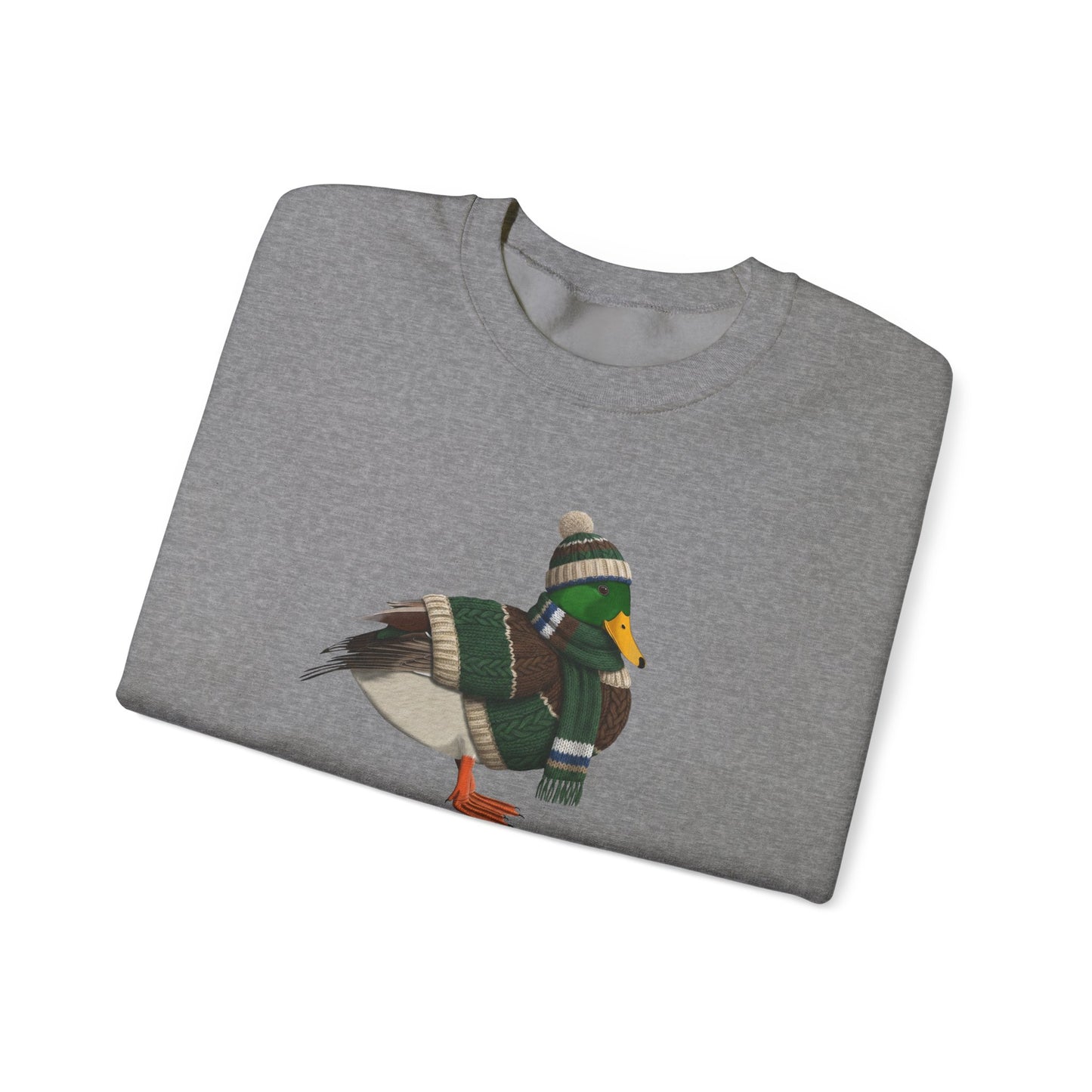 マガモの冬用スウェットシャツ | バードウォッチャークルーネック | 鳥好きの方へのユニセックスの鳴鳥ニットギフト