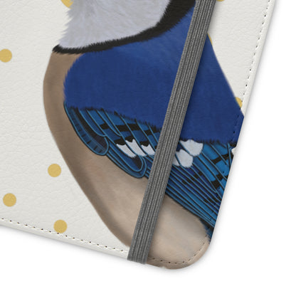 Blue Jay Bird Art Phone Flip Case